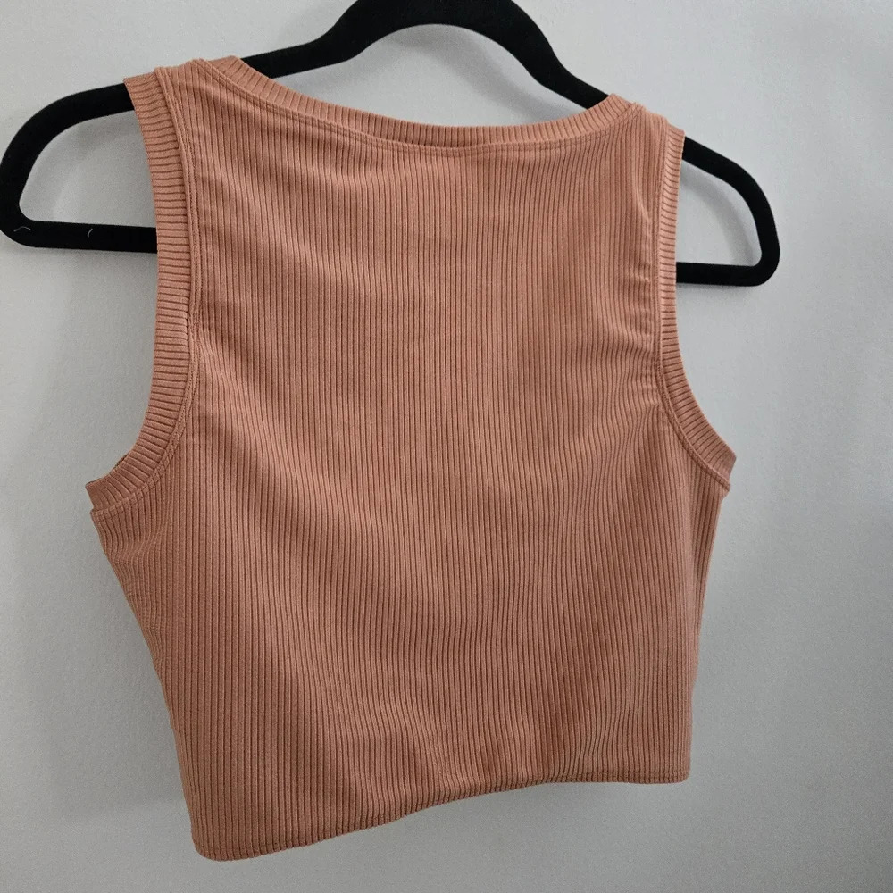 Offline by Aerie | copper metallic ribbed crop tank top size XLarge - Picture 4 of 10
